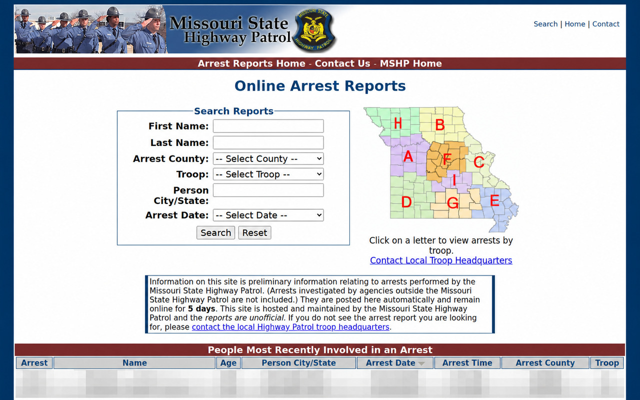 MSHP five-day search for recent Audrain County arrest reports